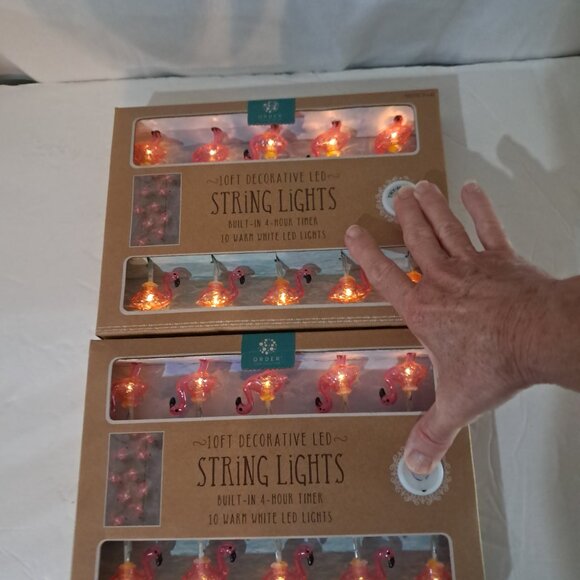 NIB Pink Flamingo 10 ft Decorative Led String Lights (2 boxes total 20ft ) - Picture 3 of 7